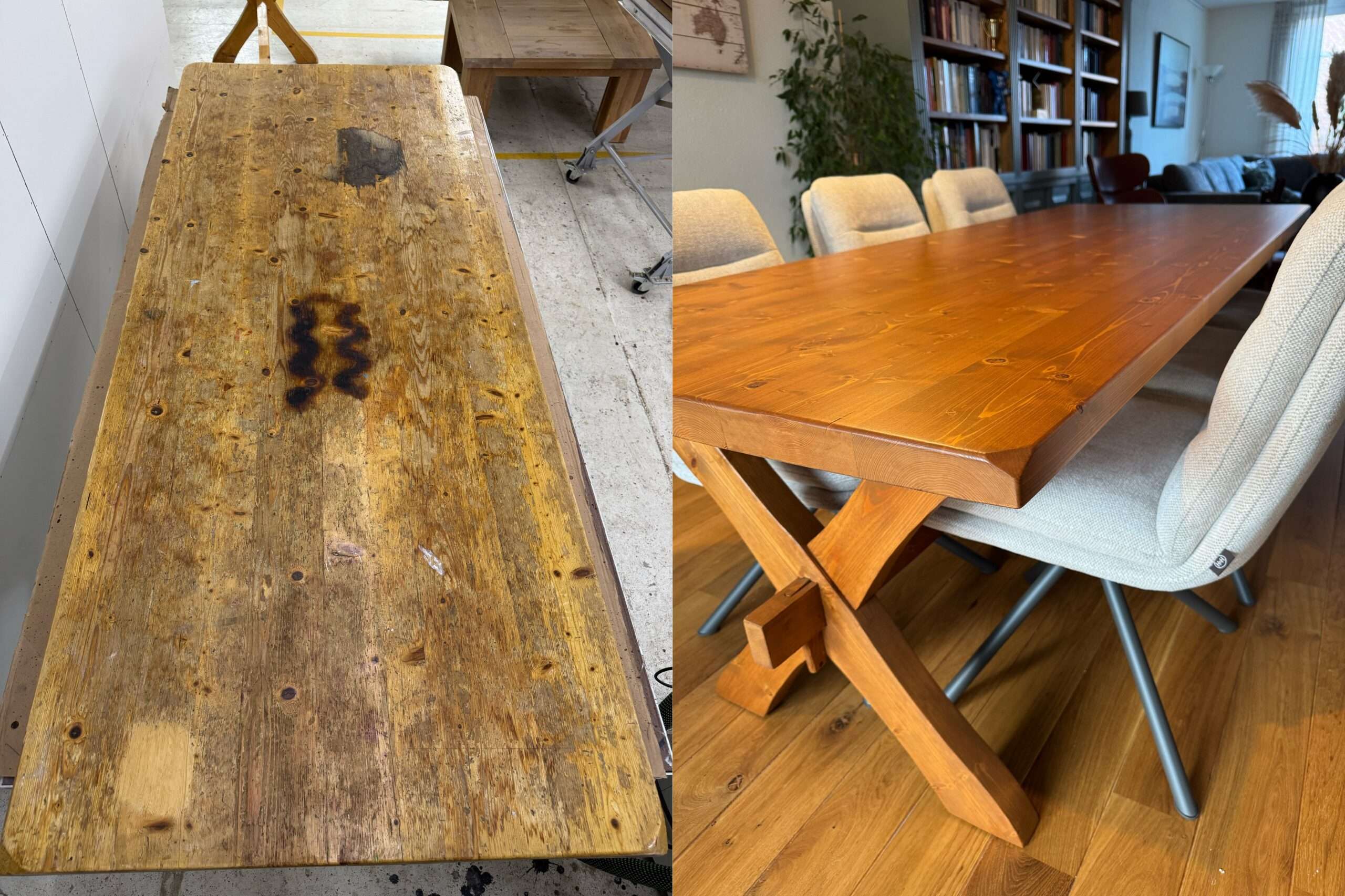 Tafel laten schuren en lakken